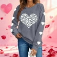 thumbnail image 1 of Goodtrade8 Valentines Gifts for Women Long Sleeve Holiday Sweetheart Valentines Sweatshirts Women Casual Crew Neck Pullover, 1 of 4