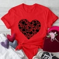 thumbnail image 1 of Goodtrade8 Valentines Shirts Womens Heart Crew Neck Valentine for Women Pullover Cute Short Sleeve Printed Gifts Womens Tops, 1 of 4