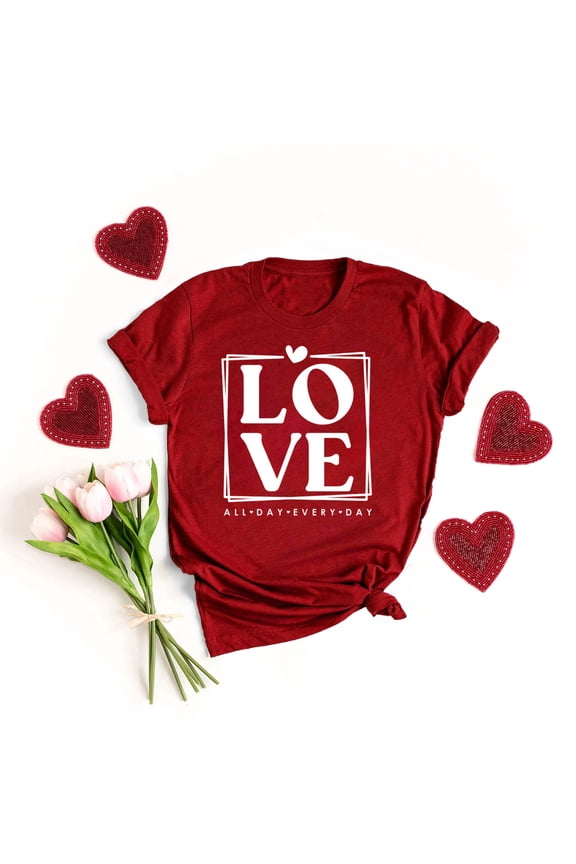 Valentines Shirts Womens Love Plus Size Valentines Womens Clothes Graphic Short Sleeve for Girlfriend Pullover Womens Tops
