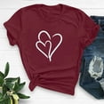 thumbnail image 1 of Goodtrade8 Valentines Womens Tops Heart Plus Size Ladies Valentines Day Pullover Graphic Short Sleeve Gifts Womens T-Shirts, 1 of 6