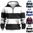 thumbnail image 1 of Goodtrade8 Winter Hoodies for Men Big and Tall Zip Pullover Sweatshirt Color Block Long Sleeve Pocket Hooded Casual Men Tops, 1 of 6