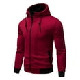 thumbnail image 1 of Goodtrade8 Winter Jackets for Men Zip up Hooded Athletic Long Sleeve Plain Pocket Drawstring Winter Coats for Men, 1 of 8