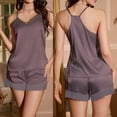 thumbnail image 1 of Goodtrade8 Woman Pajama Set Silk 2 Piece Camisoles Solid Color Casual Sleepwear Sleeveless Womens Pajama Sets, 1 of 4