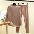 thumbnail image 1 of Goodtrade8 Woman Pajama Set Soft 2 Piece Crew Neck Casual Solid Color Straight Leg Pants Long Sleeve Womens Pajama Set, 1 of 5
