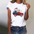 thumbnail image 1 of Goodtrade8 Women's Summer Shirts 4th of July American Pullover Casual Red White and Blue Graphic Red White and Blue , Short Sleeve Fashion Tops for Women Crew Neck, 1 of 4