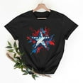 thumbnail image 1 of Goodtrade8 Womens American Flag T Shirts July 4th Red White and Blue Pullover Summer Red White and Blue , Independence Day Casual Short Sleeve Graphic Tops for Junior Crew Neck, 1 of 7