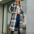 thumbnail image 1 of Goodtrade8 Womens Coats Plus Size Button Wool Coats Long Sleeve Plaid Casual Pocket Collared Women's Tops, 1 of 6