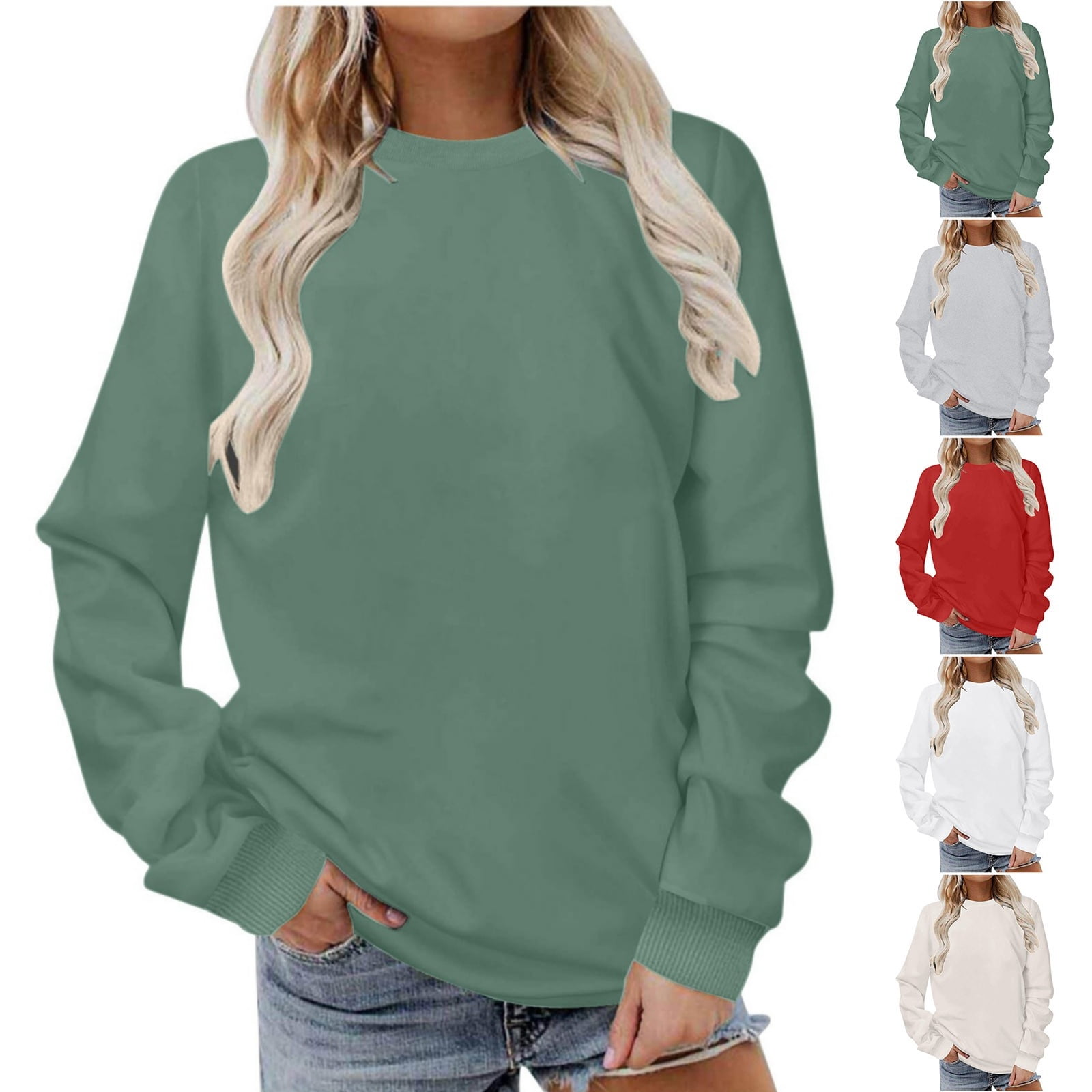 Bella Fast Fashion Ladies' Cropped Long-Sleeve Hoodie - ATH Grey TRIBLND, Medium, Cuffed Sleeves, Raw Hem - View #6