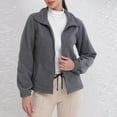 thumbnail image 1 of Goodtrade8 Womens Jacket Warm Zip up Fleece Jacket Casual High Neck Long Sleeve Solid Color Women's Winter Tops, 1 of 7