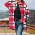 thumbnail image 1 of Goodtrade8 Womens Jackets Button Plus Size Fleece Jacket Striped Warm Collared Casual Long Sleeve Women Tops, 1 of 7