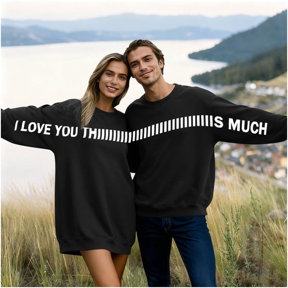 Goodtrade8 Womens Long Sleeve Sweatshirts Pullover Gifts for Girlfriend Shirts Heart Graphic Valentine Cute Trendy Tops for Women Crewneck