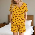thumbnail image 1 of Goodtrade8 Womens Pajama Sets Petite with Pocket Printed Short Sleeve Casual Sleepwear V-Neck Womens Pajama Tops, 1 of 8