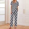 thumbnail image 1 of Goodtrade8 Womens Pajamas Holiday Polka Dots 2 Piece Button Down Casual Short Sleeve Breathable Collared Pajama Tops, 1 of 6