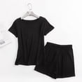 thumbnail image 1 of Goodtrade8 Womens Pajamas Plus Size 2 Piece Crew Neck Short Sleeve Casual Solid Color Loungewear Women Pajamas, 1 of 6