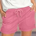 thumbnail image 1 of Goodtrade8 Womens Plus Size Shorts with Pockets Summer Drawstring Drawstring Shorts for Women Wide Leg, 1 of 8