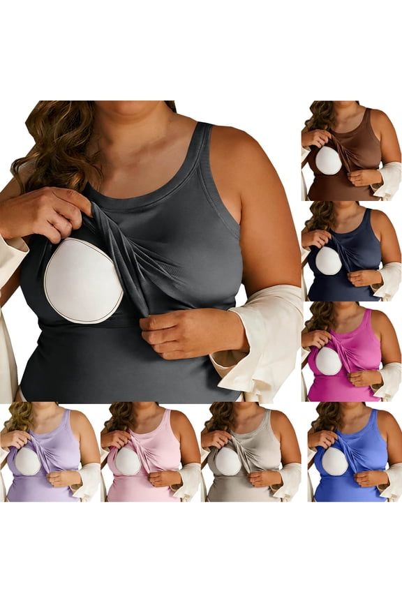 Womens Ribbed Tank Tops Sleeveless Pullover Shirts Camisole Plus Size Crewneck Work Lightweight Undershirts Tops for Women Summer