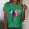 thumbnail image 1 of Goodtrade8 Womens Short Sleeve T Shirts American Flag 4th of July Pullover Summer Casual , Graphic Red White and Blue Crew Neck Red White and Blue Tops for Junior Independence Day, 1 of 5