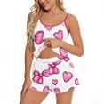 thumbnail image 1 of Goodtrade8 Womens Shorts & Tops Pajamas Sets Stain 2 Pieces Homewear Sleeveless PJS Loungewear Heart Print Summer Casual PJS for Women Homewear, 1 of 1
