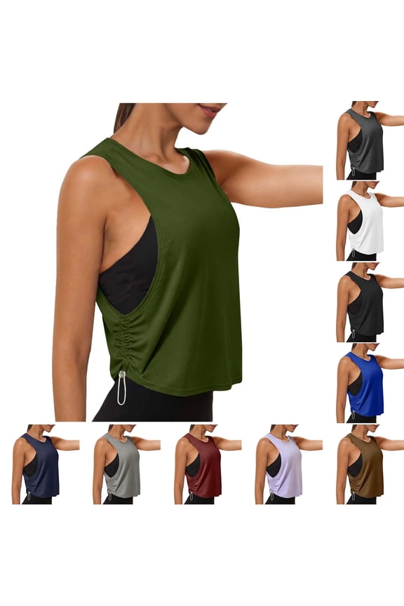 Womens Sleeveless Tops Workout Undershirts Pullover Summer Sports,Casual Plain Lightweight Tank Tops for Women Work