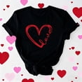 thumbnail image 1 of Goodtrade8 Womens T-Shirts Valentines Love Plus Size Ladies Valentines Day Graphic for Girlfriend Pullover Short Sleeve Womens Spring Tops, 1 of 6
