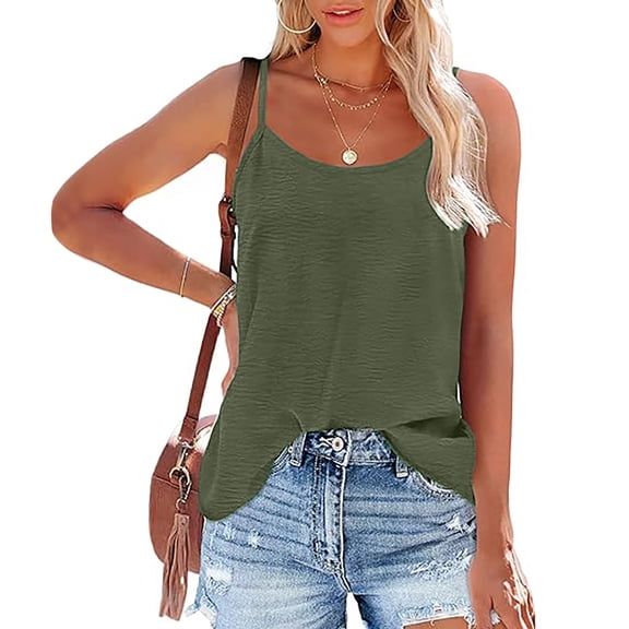 Goodtrade8 Womens Tank Tops Cami Tunic Blouses Spaghetti Summer Spaghetti Sleeveless T Shirt for Women