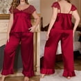 thumbnail image 1 of Goodtrade8 Womenswear Pajamas 2 Piece Plus Size Loungewear Casual Solid Color V-Neck Short Sleeve Women's Pajamas, 1 of 8