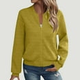thumbnail image 1 of Goodtrade8 Zip up Bomber Jacket Pocket Womens Jackets and Coats Casual Crew Neck Long Sleeve Plain Women Tops, 1 of 6