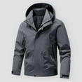 thumbnail image 1 of Goodtrade8 Zip up Mens Coats Jackets Windbreaker Pockets Long Sleeve Plain Hooded Casual Mens Hoodies, 1 of 6