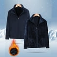 thumbnail image 1 of Goodtrade8 Zip up Mens Winter Jackets and Coats Casual Fleece Jackets Pocket Stand Collar Outdoor Navy Plain Winter Coats for Men, 1 of 9