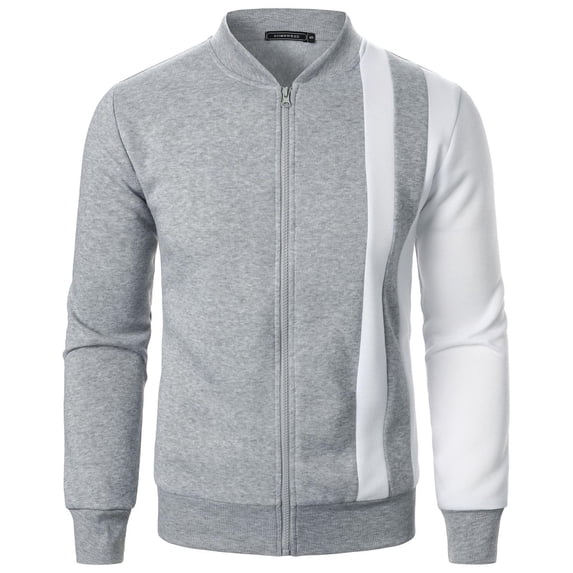 Goodtrade8 Zip up Shirt Jacket Pocket Color Block Mens Winter Jackets and Coats Outdoor Long Sleeve Casual Stand Collar Coats for Men