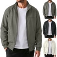 thumbnail image 1 of Goodtrade8 Zip up Winter Jackets for Men Work Bomber Jacket Casual Collared Long Sleeve Outerwear Plain Winter Coats for Men, 1 of 10