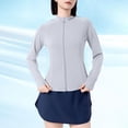 thumbnail image 1 of Goodtrade8 Zip up Womens Jackets Lightweight Yoga Long Sleeve Solid Color Crew Neck Casual Women Tops, 1 of 4