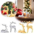 thumbnail image 1 of Goodw7 Christmas Deer Decor Set, 2-Piece Resin Reindeer Sculptures with Natural Look, Cozy Holiday Ornaments for Entryway Shelf Bedroom Desk Living Room Mantel, 1 of 8