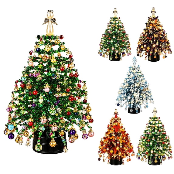 Goodw7 DIY Beaded Thanksgiving Tree Kit, Handmade Craft Set with Pearl Beads Layered Branches Pendants, Festive Tabletop Decoration for Mantel Shelf Office