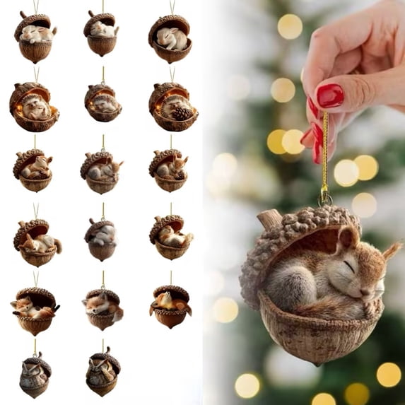 Goodw7 Durable Animal Christmas Ornament, Acrylic 2D Pendant Figurine for Tree, Festive Decor Accent for Mantel Porch Window Sill