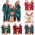 thumbnail image 1 of Goodw7 Family Christmas Sleepwear Set, Satin Button Front Holiday Pajamas with Smooth Soft Fabric for Family Gatherings and Holiday Cards, Womens, 1 of 6