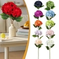 thumbnail image 1 of Goodw7 Faux Hydrangea Artificial Silk Flower with Lifelike Green Leaves and Layered Petals for Home Wedding Decor Floristry Bouquets, 1 of 7