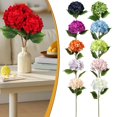thumbnail image 1 of Goodw7 Faux Hydrangea Silk Flower with Lifelike Green Leaves and Layered Petals for Home Wedding Decor Floristry Centerpieces, 1 of 8