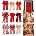 thumbnail image 1 of Goodw7 Holiday Bow Ornaments, Fabric Christmas Tree Decorations with Attached Fastener for Versatile Use, Perfect for Wreath Gift Wrap and Home Festive, 1 of 6