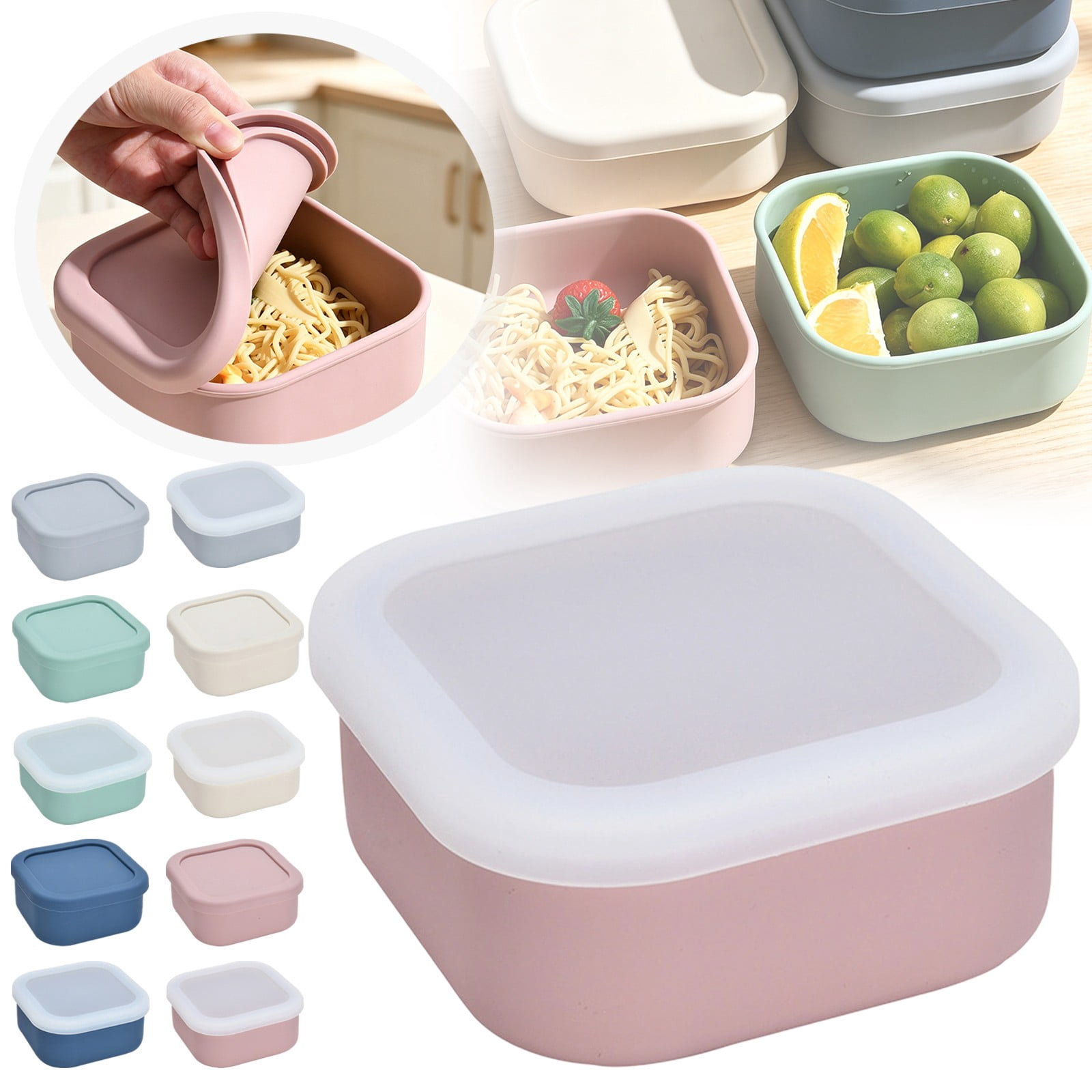 Goodw7 Meal Box with Lid, Airtight Silicone Food Container, Portable ...