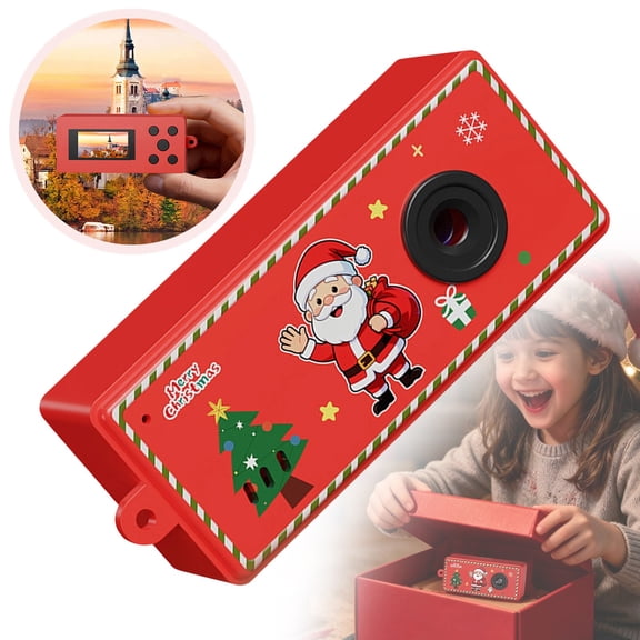 Goodw7 Mini Keychain Digital Camera, Cute Santa Rechargeable Camera with Video Recording, Compact Holiday Present for Indoor Outdoor Scene Shooting
