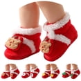 thumbnail image 1 of Goodw7 Soft Sole Infant Booties for Standing and Playing, Christmas High-Top Fleece Lined Warm Winter Pre-Shoes with Embroidered Decor for Newborn, 1 of 7
