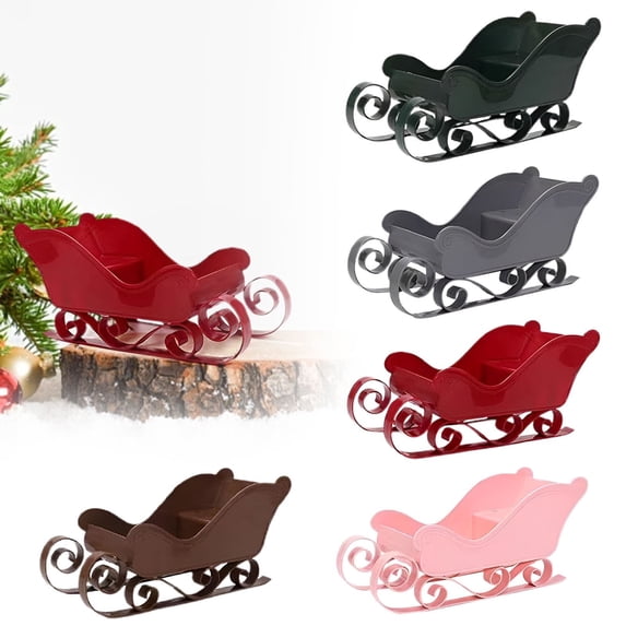 Goodw7 Tabletop Christmas Sleigh, Festive Santa Sleigh Sculpture Ornament, Modern PP Decor Piece for Mantel Shelf Table Window Holiday Home Accent