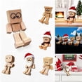thumbnail image 1 of Goodw7 Wobble Leg Wooden Doll, Square Head Funny Wood Statue, Shaking Feet Desk Ornament for Car Dashboard Home Office Shelf Display, 1 of 4
