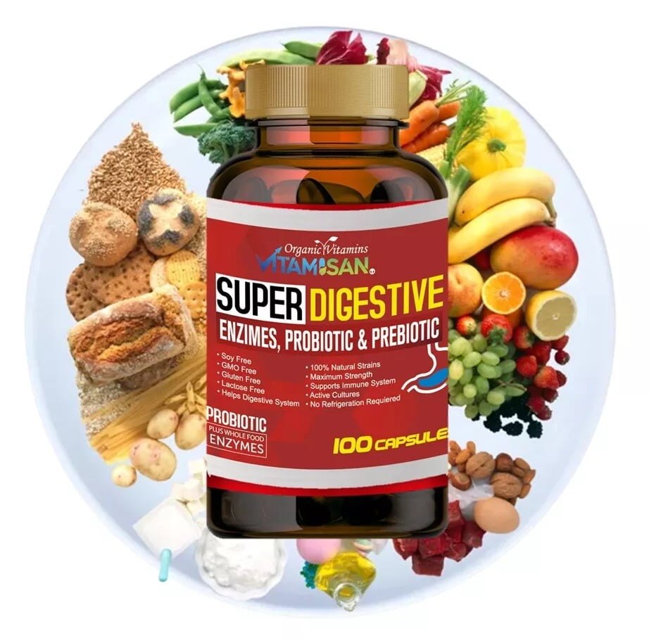 Goodwell Digestive Enzymes Prebiotic & Probiotics Gas, Constipation