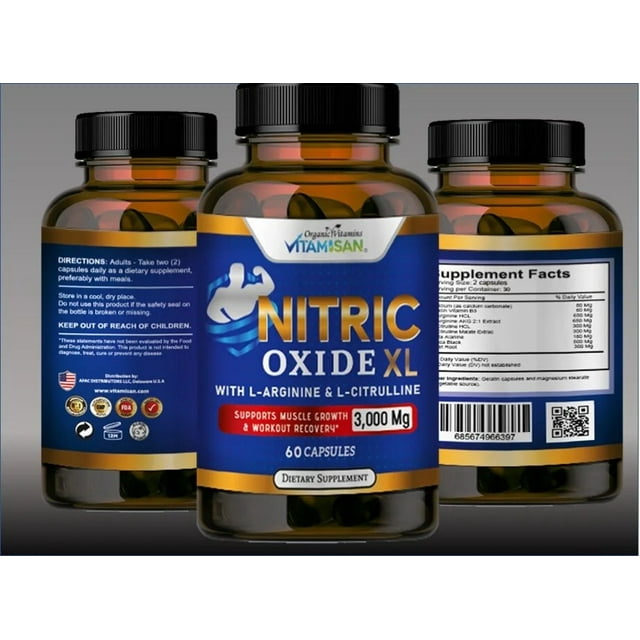 Goodwell Nitric Oxide Booster Supplement w/LArginine 3000mg Premium