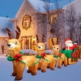 thumbnail image 1 of Goodwill 12 Ft Christmas Inflatables Santa Claus on Sleigh with 3 Reindeer & Gift Boxes, Blow Up Inflatable Xmas Decorations, Built-in LED Lights Yard Decor for Outdoor Garden Lawn Holiday Party, 1 of 7