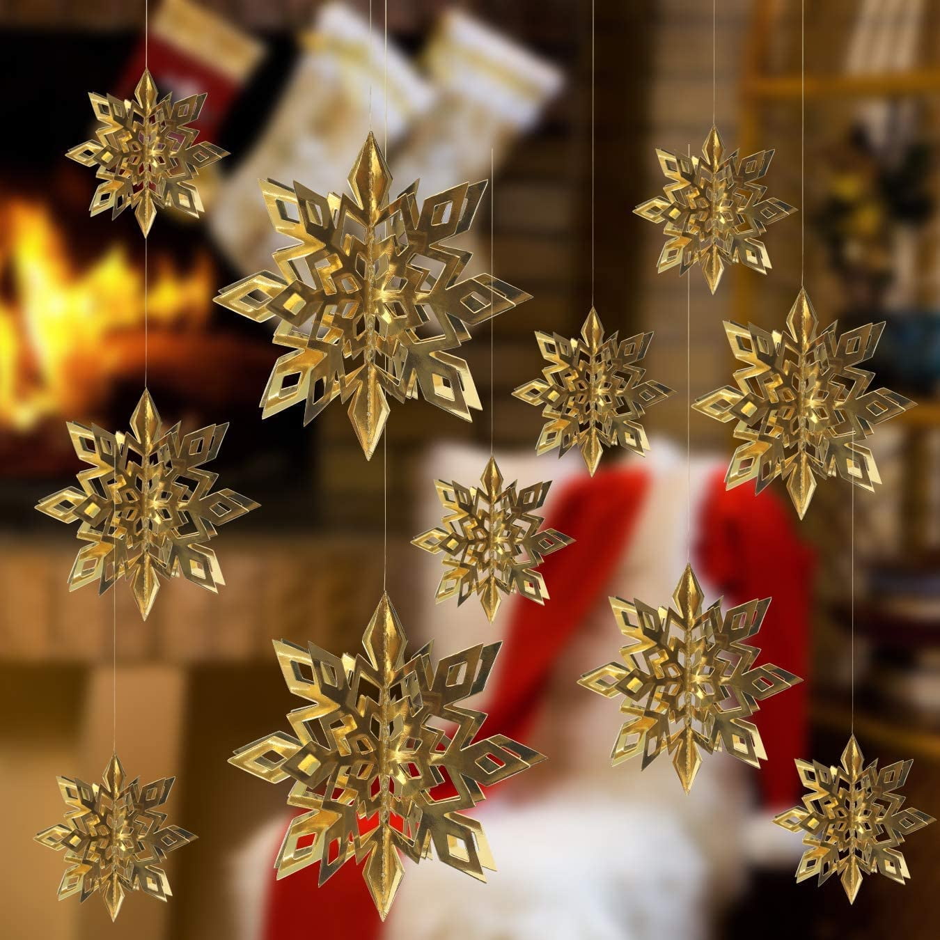 24PCS Snowflake Christmas Decorations, 3D Large Uganda
