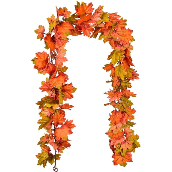 Goodwill 2 Pack Fall Garland Maple Leaf, 5.9Ft/Piece Hanging Vine Garland Artificial Autumn Foliage Garland Thanksgiving Decor for Home Wedding Fireplace Party