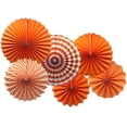 thumbnail image 1 of Goodwill Party Hanging Paper Fans Set, Orange Round Pattern Paper Garlands Decoration for Birthday Wedding Graduation Events Accessories, Set of 6, 1 of 7